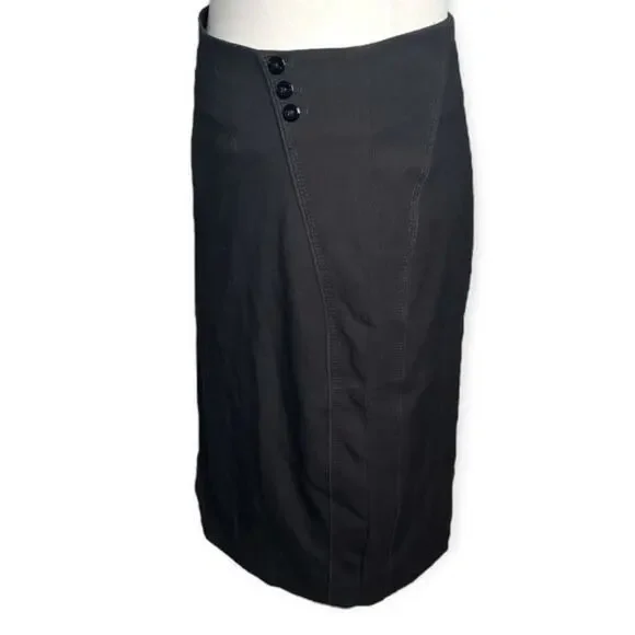 White House Black Market Midi Pencil Skirt Black Size 4 - Picture 3 of 8